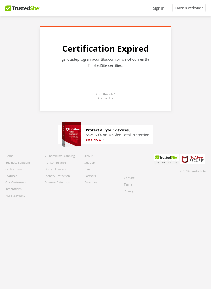Certified Site garotadeprogramacuritiba.com.br