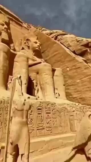 The Entrance to the Temple of Ramses II at Abu Simbel, Egypt.