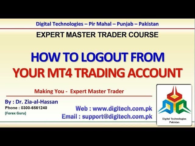 How To Log Out From Your Trading Account From MT4 - Free Urdu Hindi Advance Forex Course