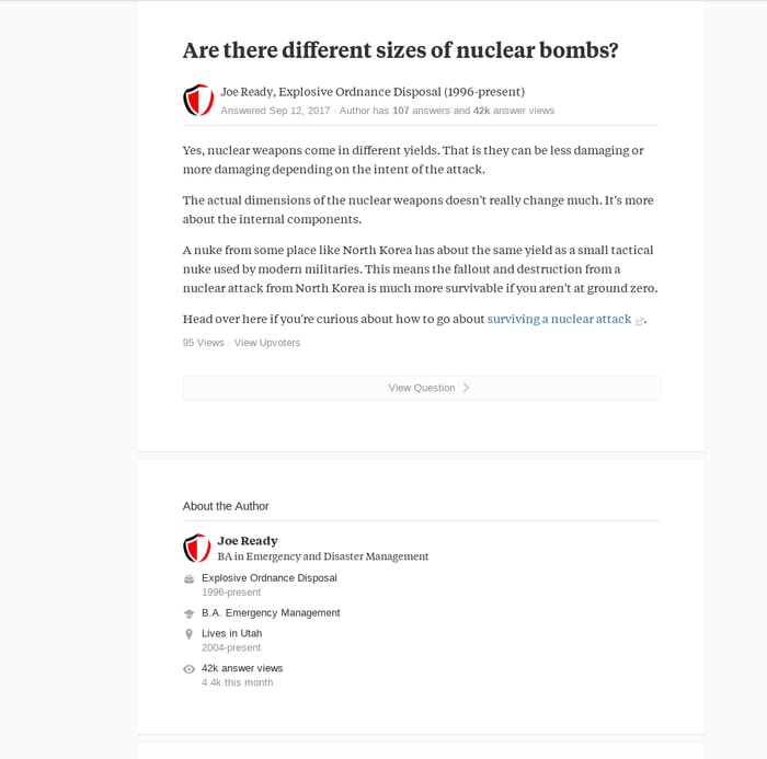 Are there different sizes of nuclear bombs?