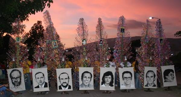 OtD 16 Nov 1989 6 Jesuit priests, their housekeeper and her daughter were killed by the US-backed military in El Salvador for being "subversive". Troops then tried to make the murders look like the work of left-wing guerrillas