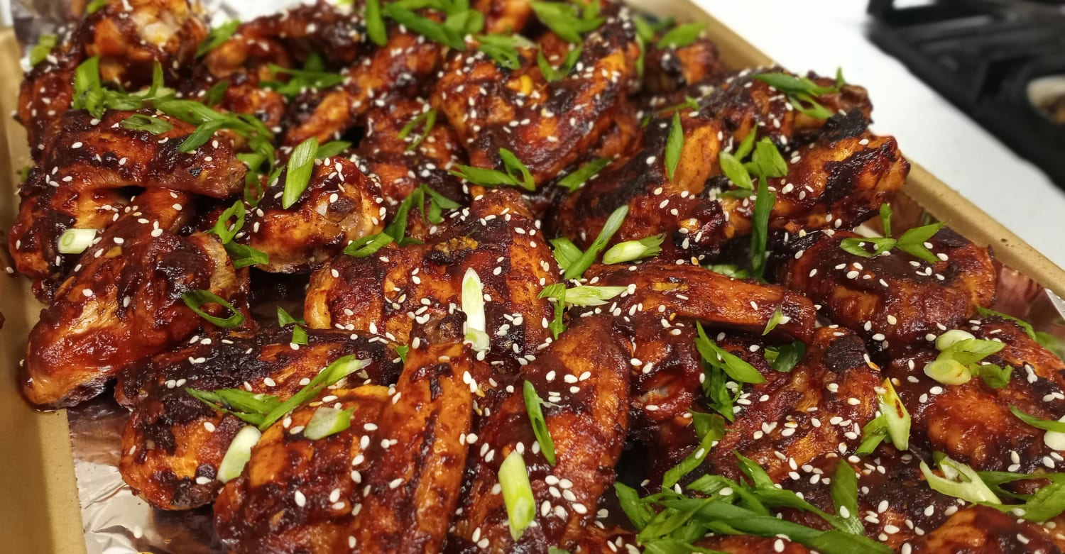 Korean crispy chicken wings for dinner!