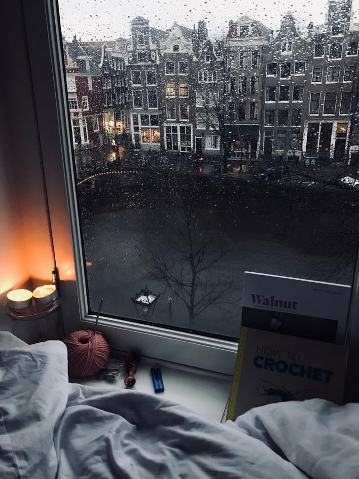 Rainy view in Amsterdam