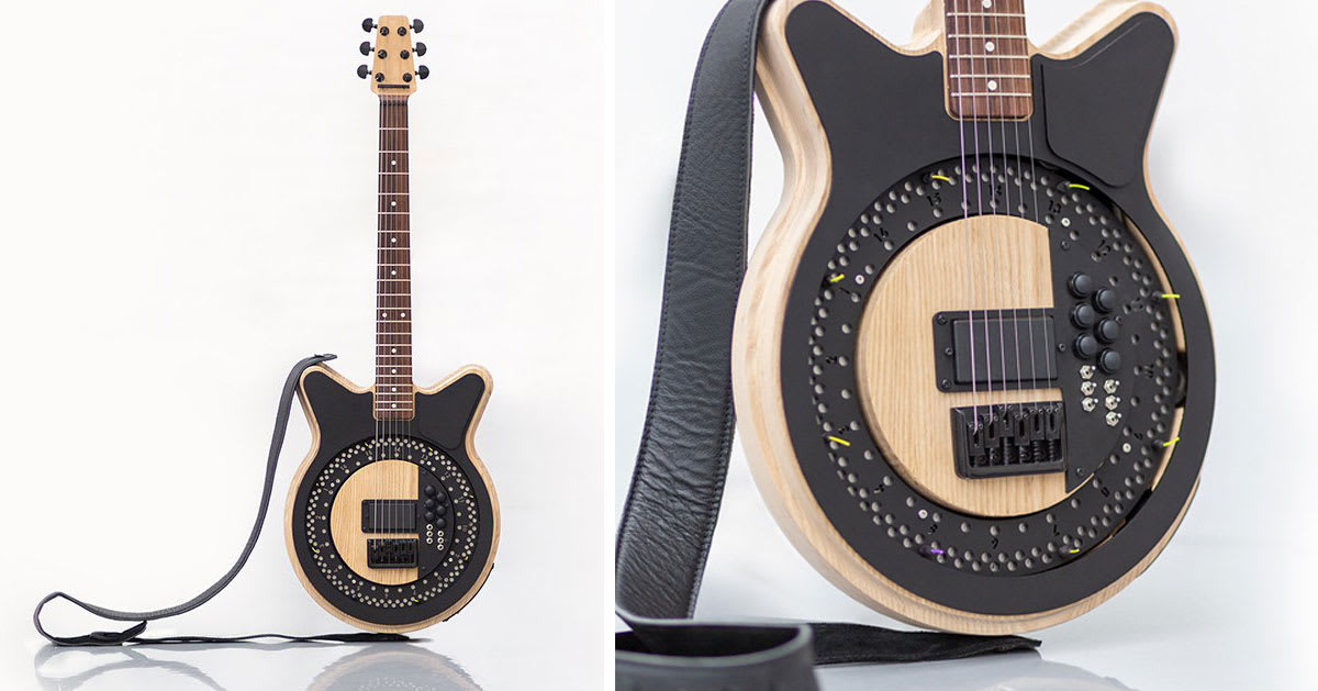 self-playing electric 'circle guitar' can pick at up to 250 bpm