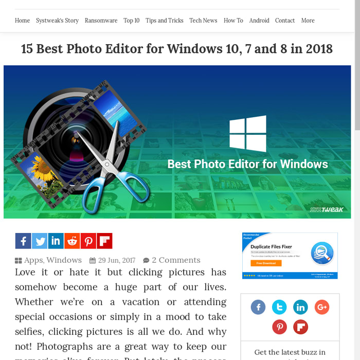 15 Best Photo Editor for Windows 10, 7 and 8 in 2018