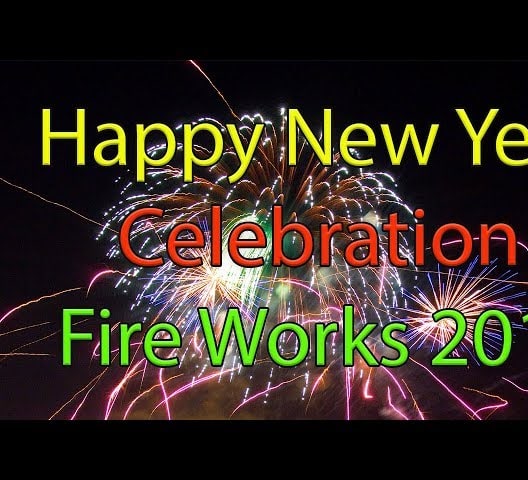 Happy New Year Celebration Fire Works 2019 in Germany