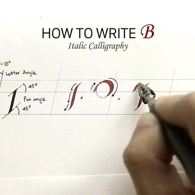This instructional video on how to write a B in calligraphy