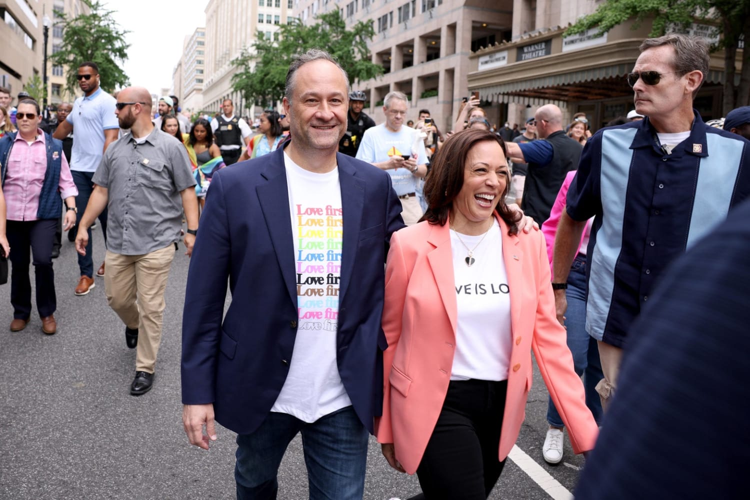 Kamala Harris Is First Sitting Vice President to March in Pride Event