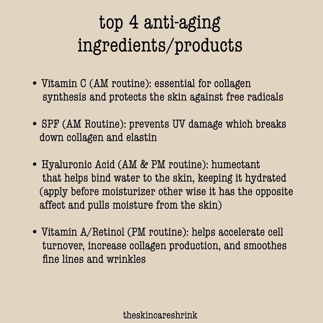 ���������������� on Instagram: “my top 4 anti-aging ingredients & products // You don’t need to… | Anti aging skin products, Anti aging ingredients, Aging skin care