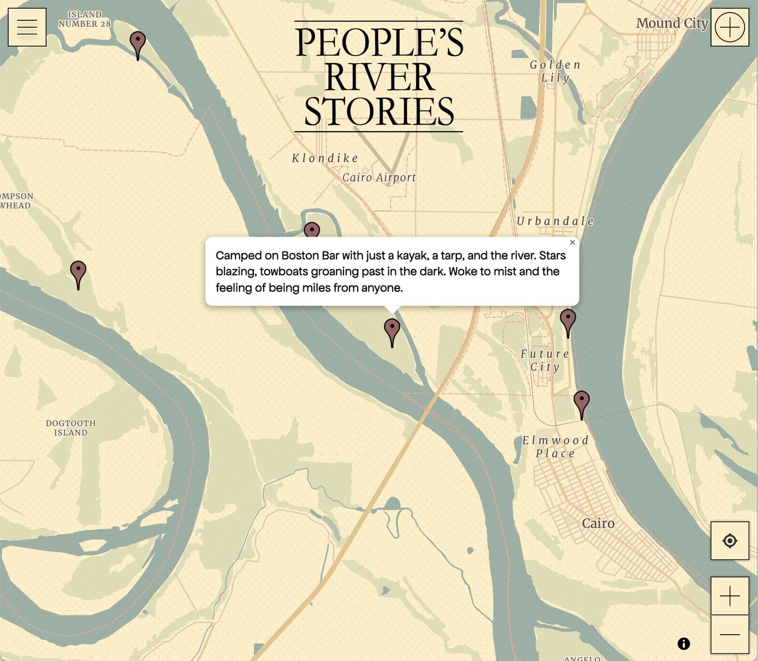 Interactive river map for paddlers, wanderers, and river folk