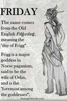 Friday – Day of Frigg | Norse goddess, Pagan gods, Norse myth