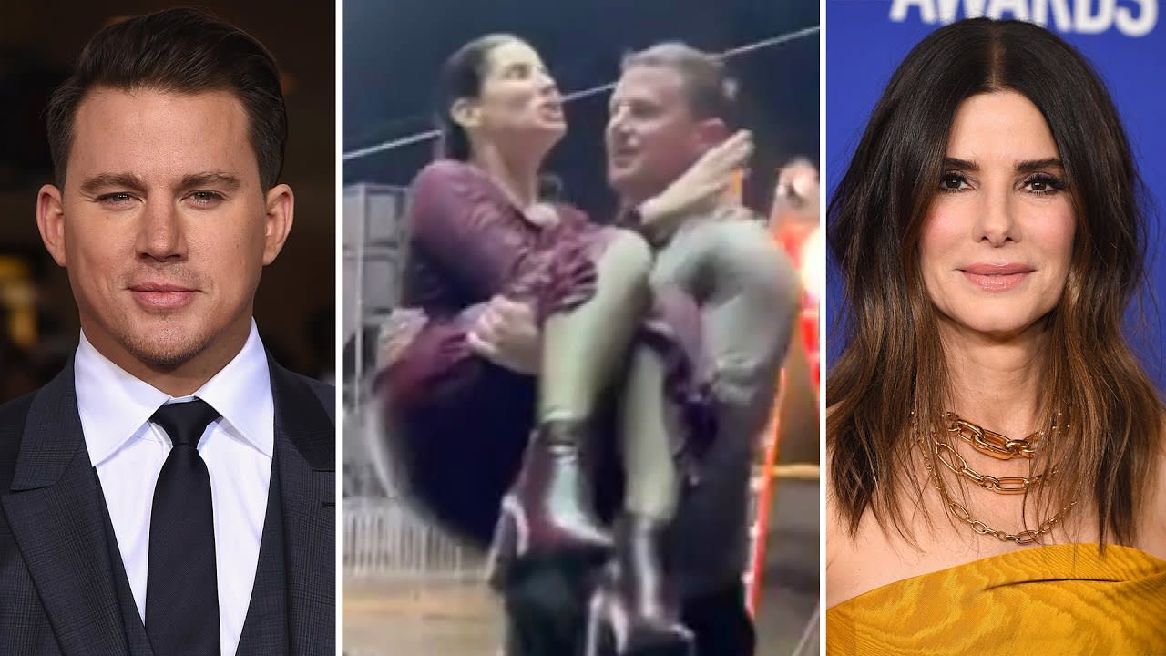 Channing Tatum Holds Sandra Bullock and JUMPS Into a Pool!