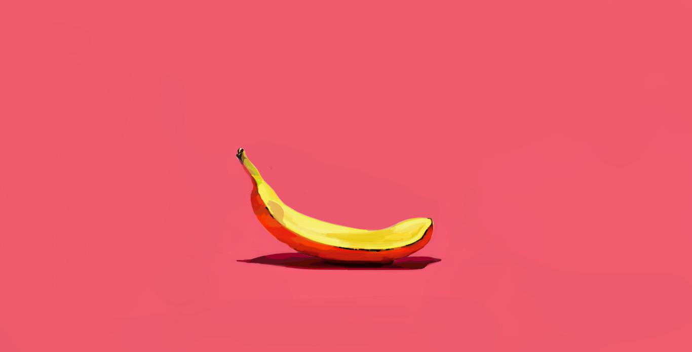 just a painting of a banana i did this week, thought it would make a decent desktop background