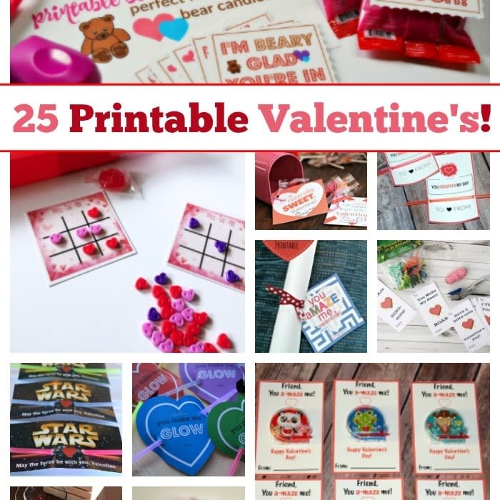 25 Last Minute Ideas: Printable Valentines Day Cards