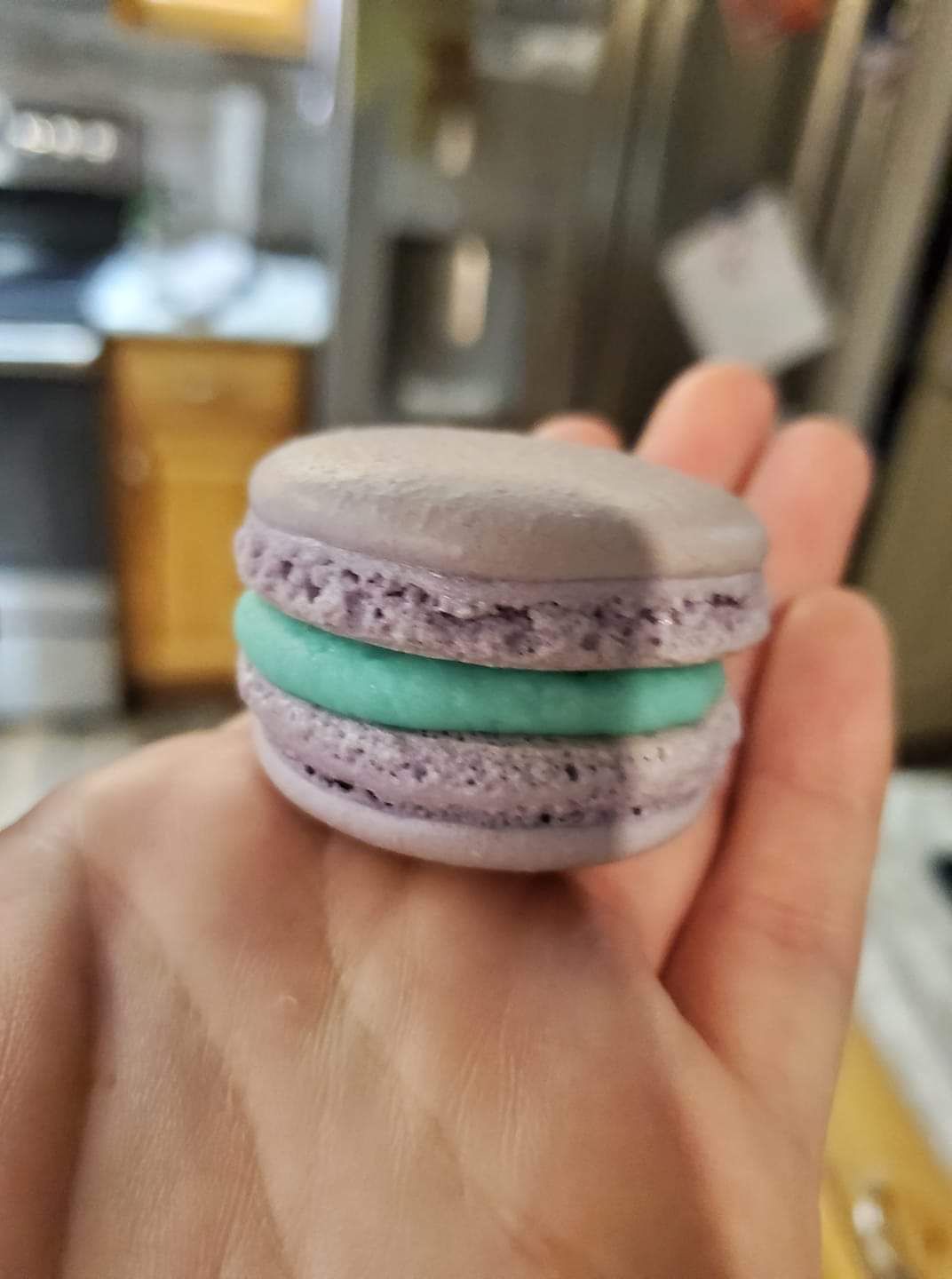 3rd attempt finally came out right, first 2 were pancakes. Also first time having a macaron.