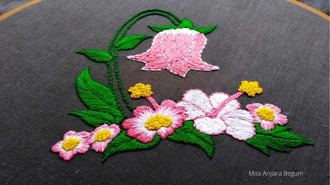 Colorful Hand embroidered Flowers,Inspirational Embroidery,Secrets of Embroidery-39, #StayHome