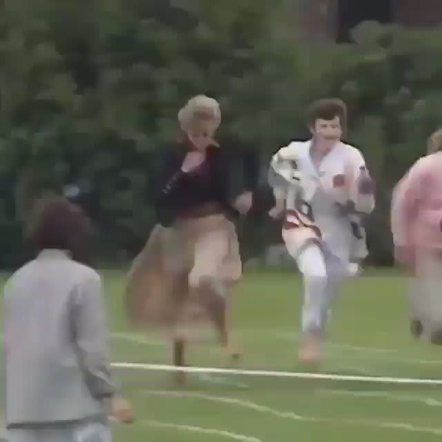 Princess Diana breaking royal protocol for her son Harry, by participating in a Mother’s school race (1991)
