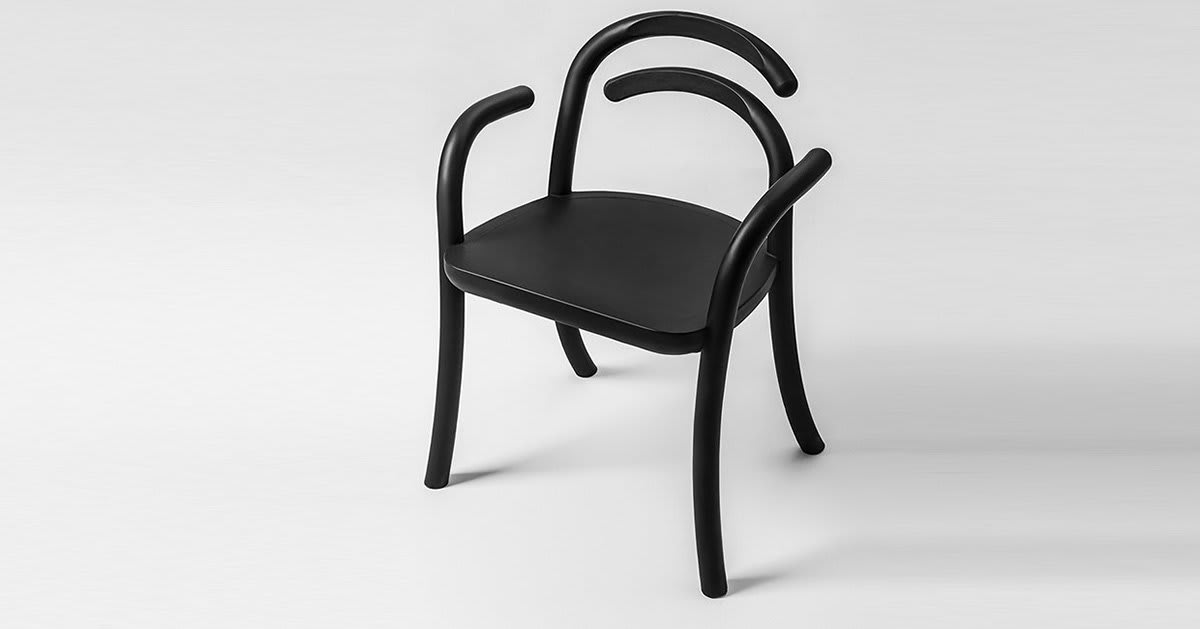sandro lominashvili shapes '1 + 1' chair with continuous curved contours