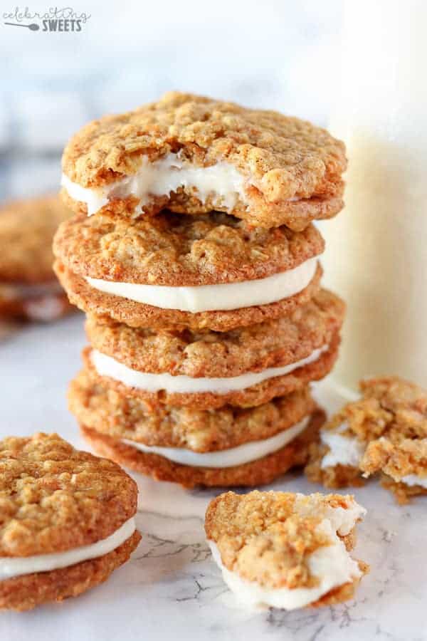 Carrot Cake Cookies - Chewy Cookies with Cream Cheese Frosting