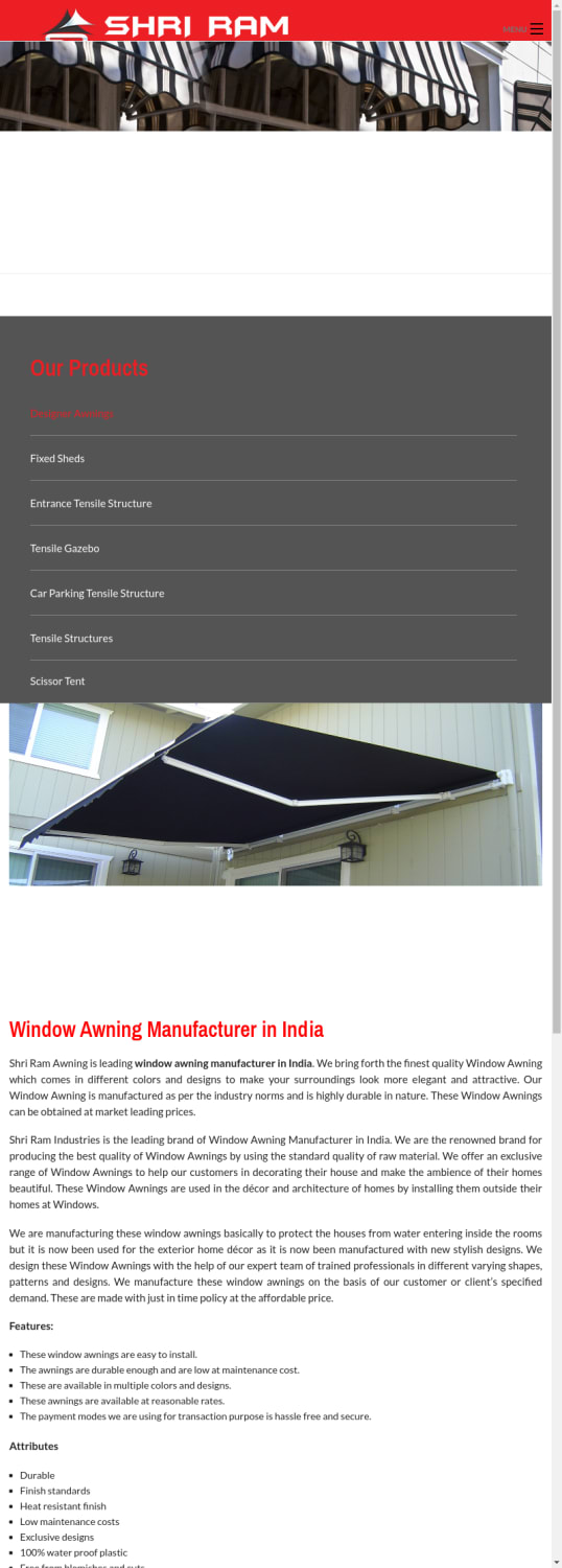 Window Awning Manufacturer in India - Window Awning
