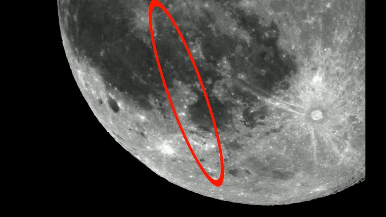 This is the International Space Station passing in front of the moon as seen from my backyard in Detroit. I show it in a slowed-down version then in real-time speed.