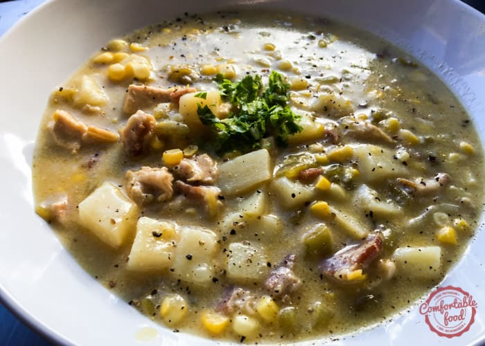 This Green Chile Chicken Corn Chowder Tastes Like You're in Santa Fe, New Mexico