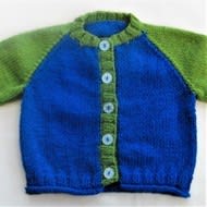 Baby's Hand Knitted Two Tone Cardigan, Baby Shower Gift, New Baby Gift