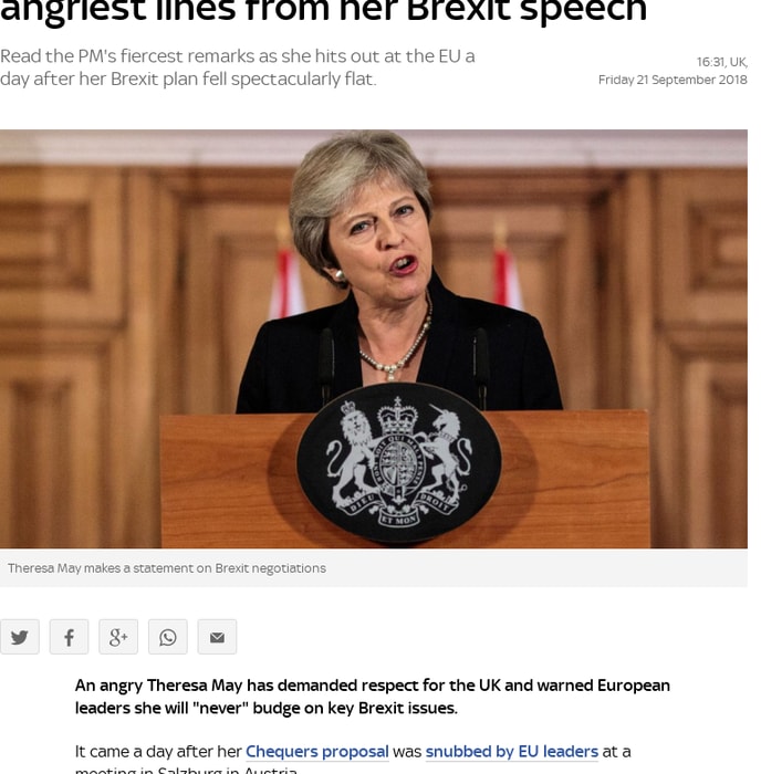PM attacks 'disrespectful' EU: The angriest quotes from her Brexit speech
