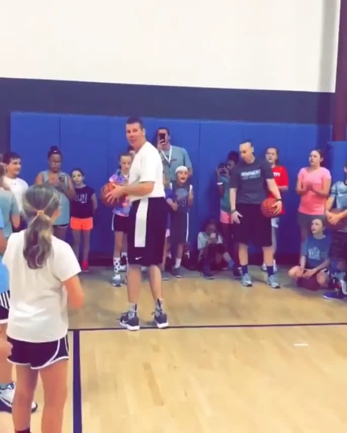 Principal drained a full-court shot with the entire student body watching