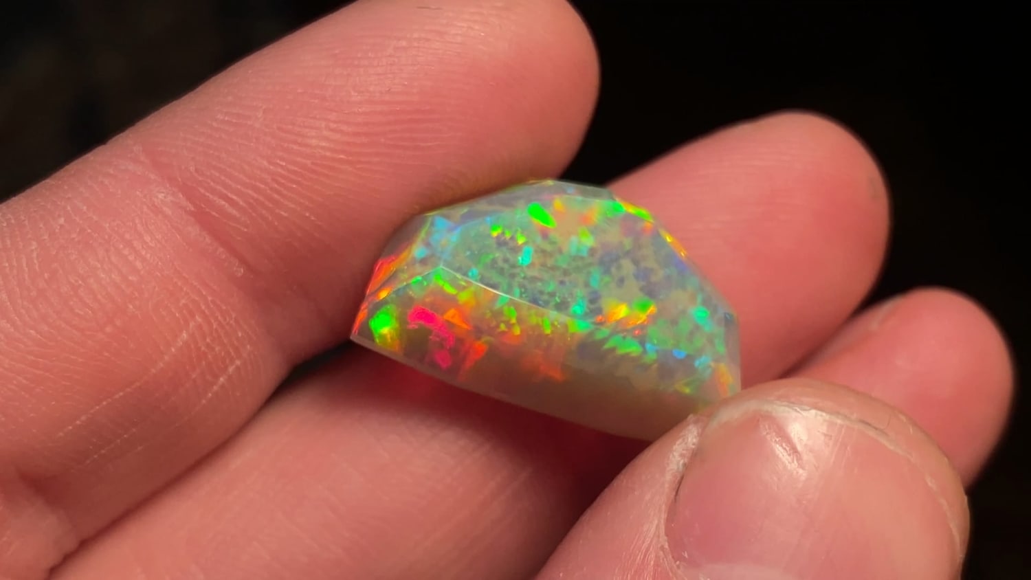 The intensity & variety of color is almost unreal in this Ethiopian Opal I cut.