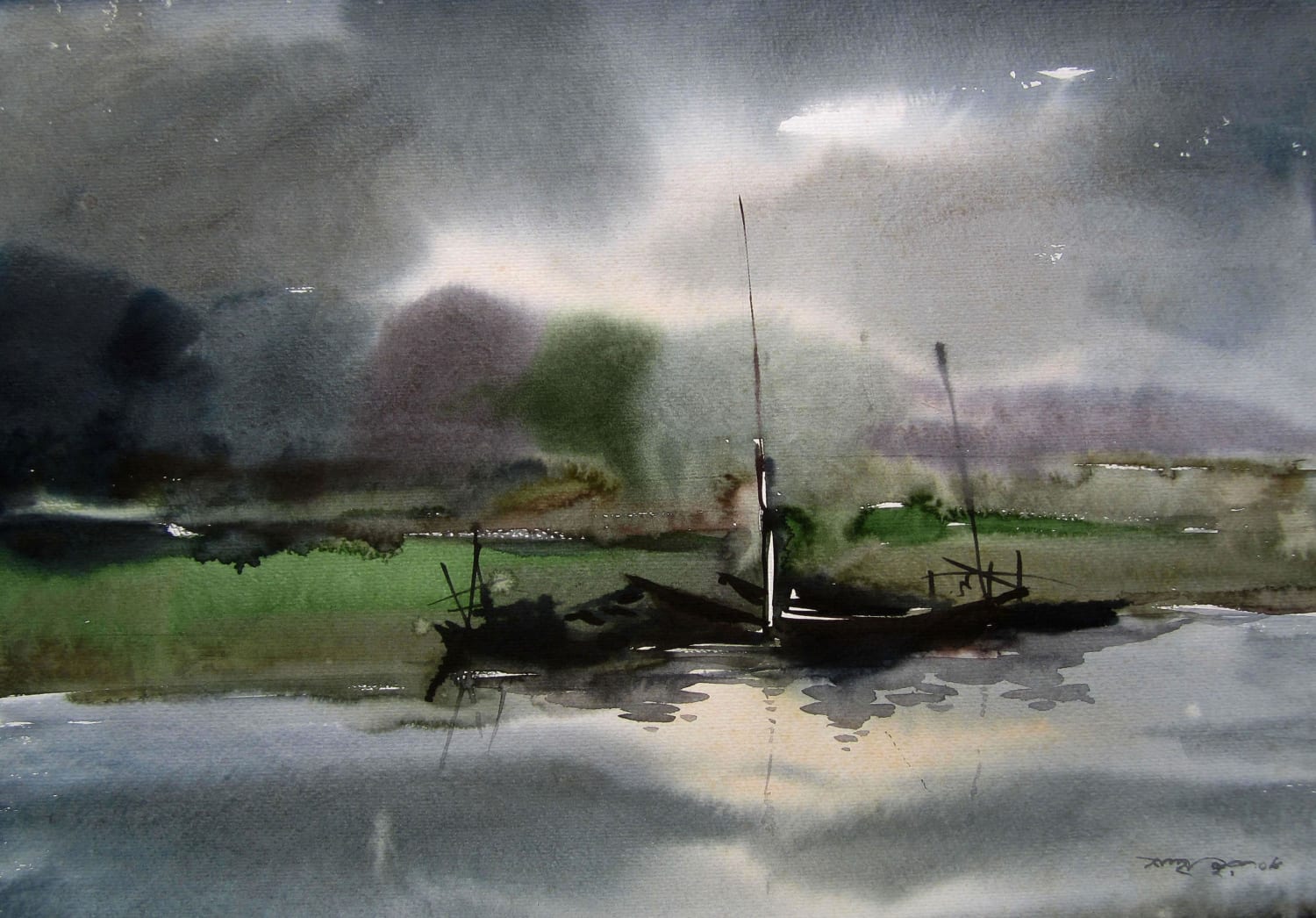Monsoon,, Me, Watercolor on paper, 2008