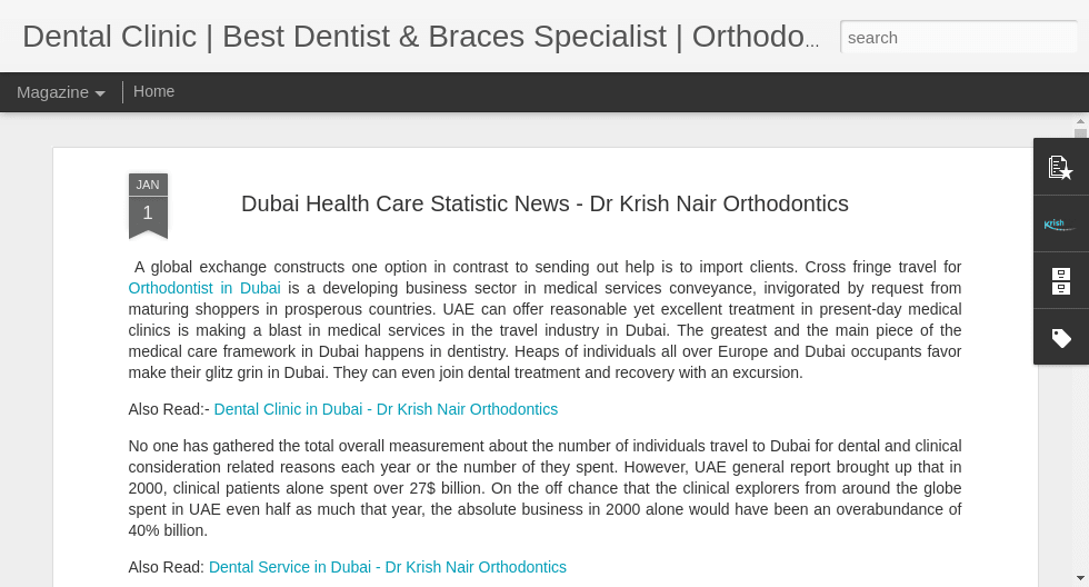 Dubai Health Care Statistic News - Dr Krish Nair Orthodontics