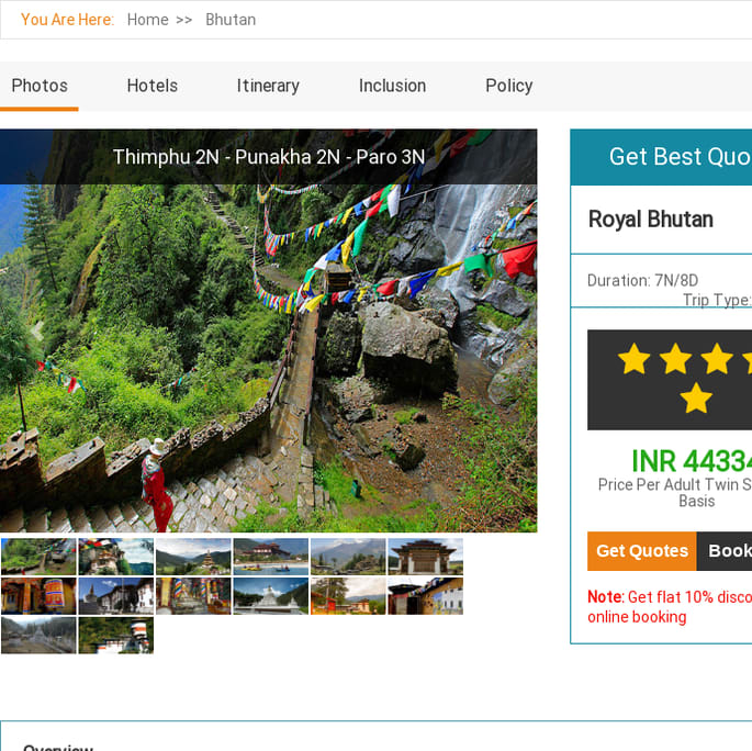 Royal Bhutan Leisure Package in INR 44334 at ASAP Holidays