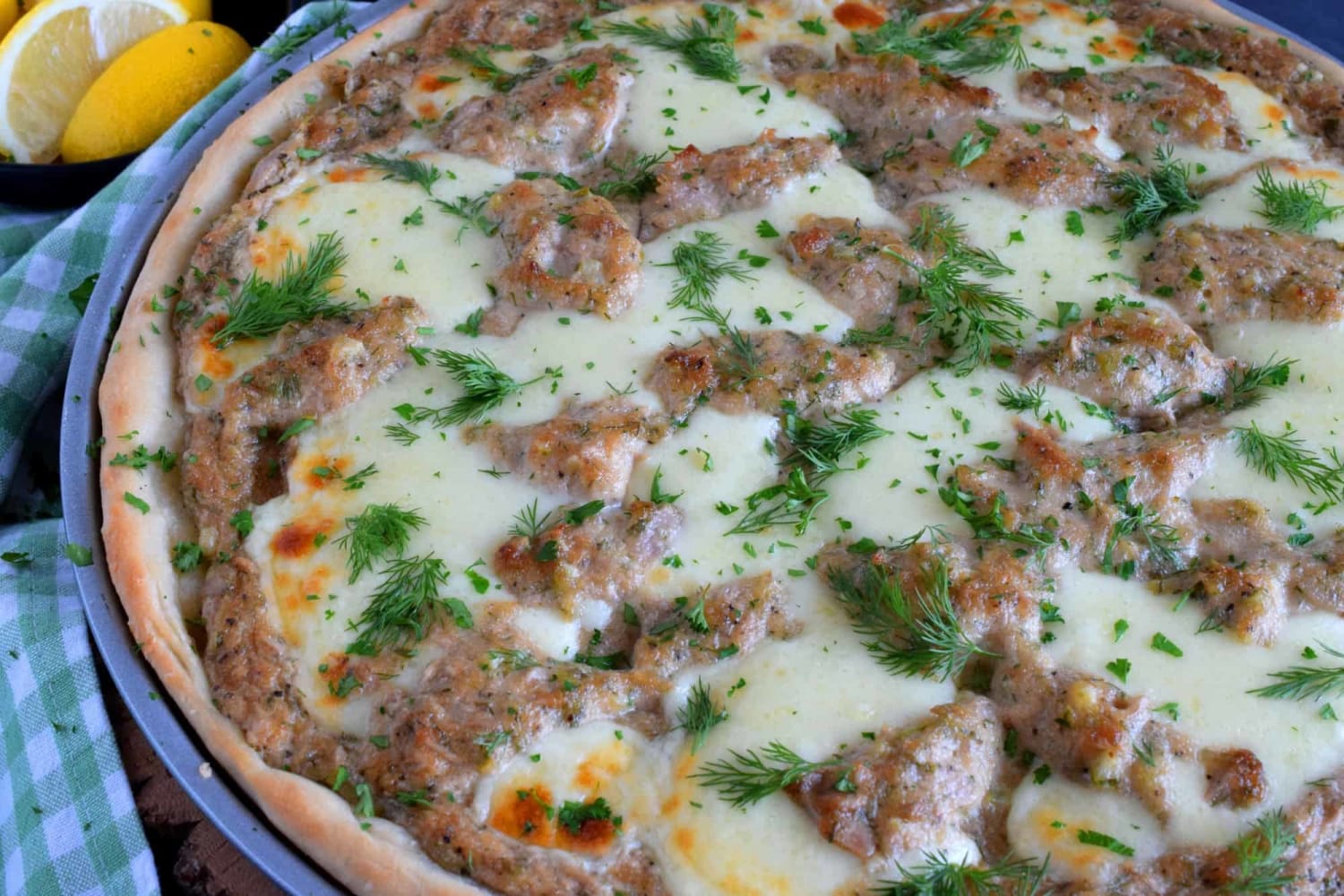 Tuna Pizza with Lemon and Dill