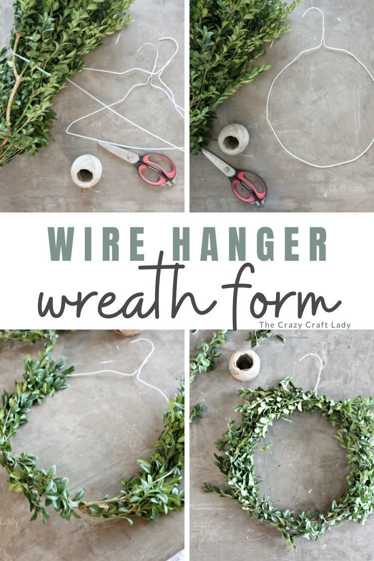 DIY Boxwood Wreaths Wire Hanger Wreath Form