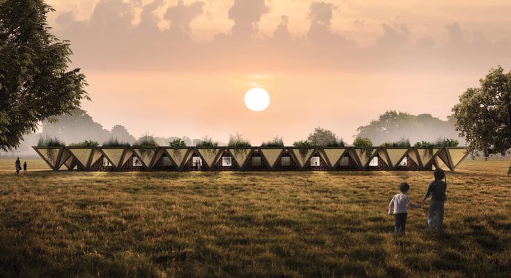 Valentino Gareri designs low-cost modular school with triangular geometry for Africa