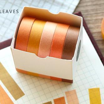 Kawaii Washi Bujo Planner Masking Tape - Pure Color - Autumn Leaf