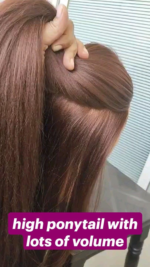 high ponytail with lots of volume