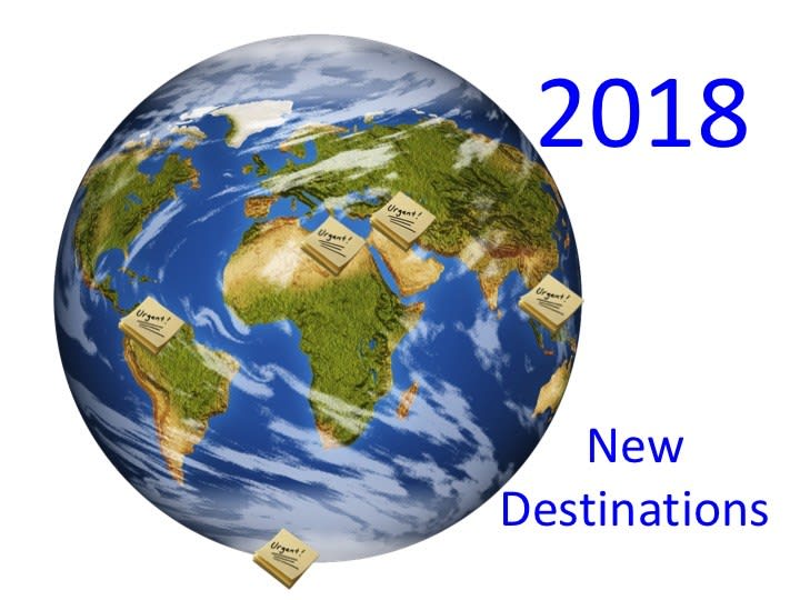 Many New Destinations For 2018 - Retired And Travelling
