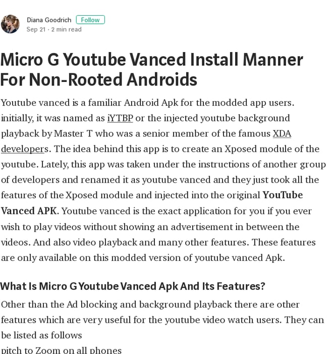 Micro G Youtube Vanced Install Manner For Non-Rooted Androids