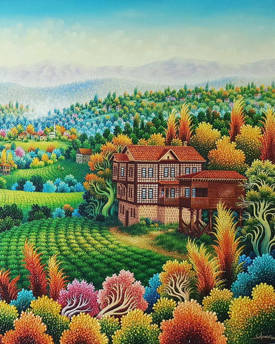 Oil painting on canvas by Turkish painter Selmanur Aktas