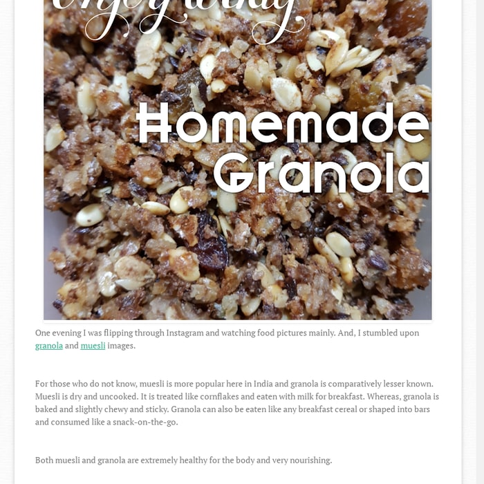 Recipe 66: Homemade Muesli/Granola (No-Oven) ~ Spices n Secrets