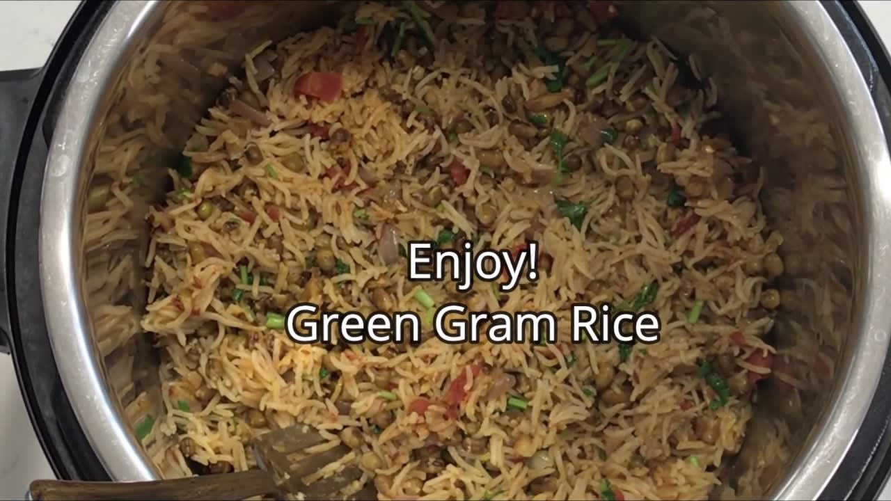 Green Moong Dal Rice - Instant Pot Mung Bean Rice