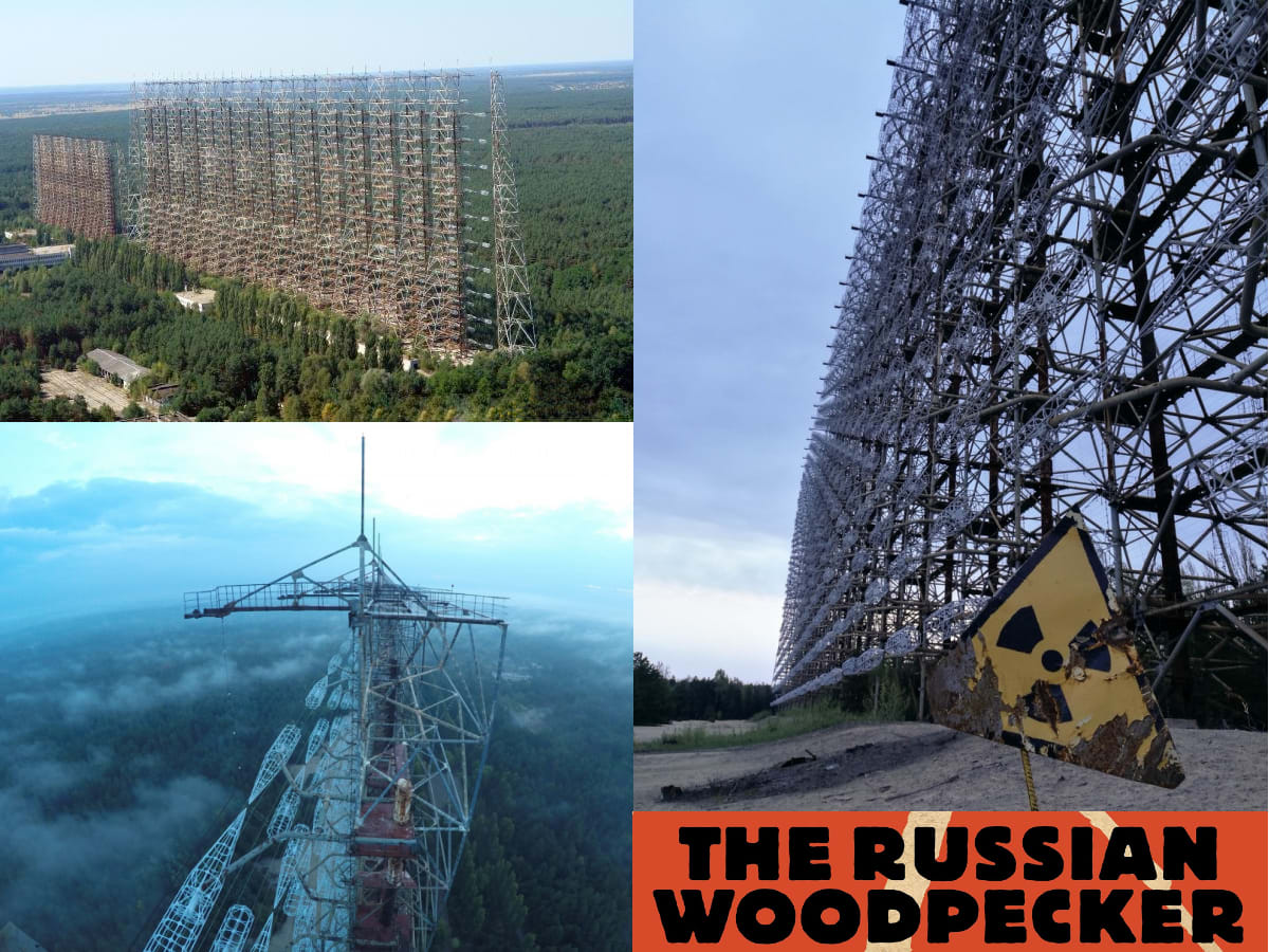 An early warning radar station 'Duga' (aka 'The Russian Woodpecker') located near Chernobyl. One of the last most expensive Cold War projects by the USSR. Maintenance stopped in 1986 after the Chernobyl fallout.