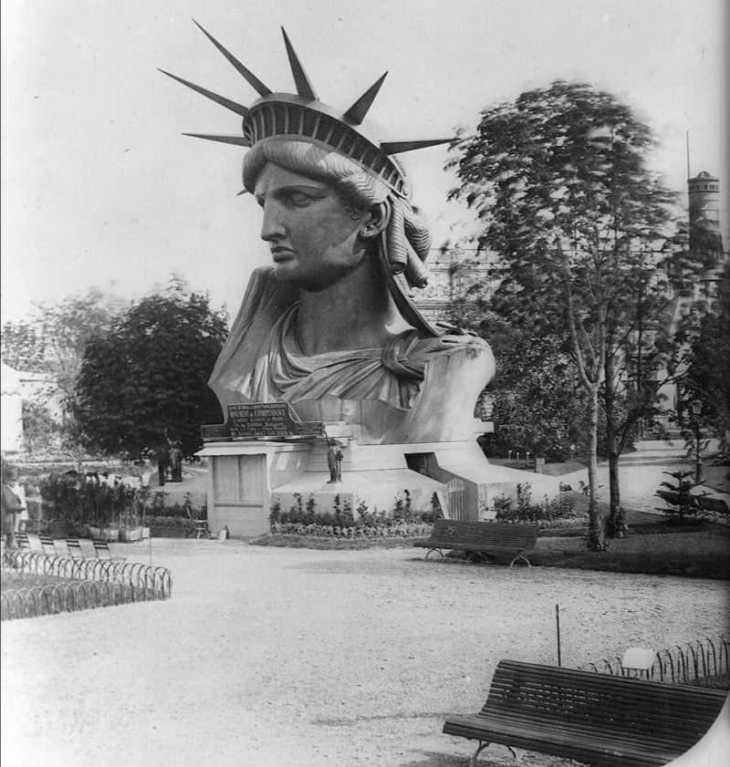 The head of the Statue of Liberty at the World's Fair in Paris 1878 before being gifted to the US and dedicated on October 28th 1886