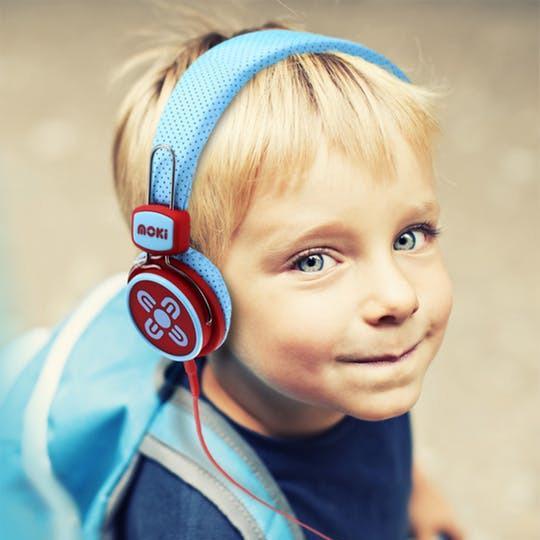Moki KidSafe Volume Limited Headphones - Blue & Red