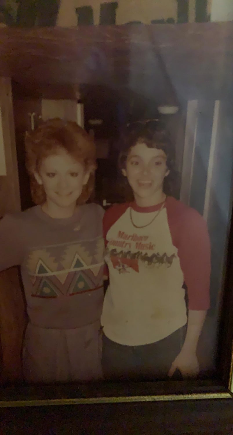My grandma was a big (local) country singer. She was in a band with her brothers: Toots and the Special Forces. Here’s a pic of her with Reba McEntire. (70’s?)
