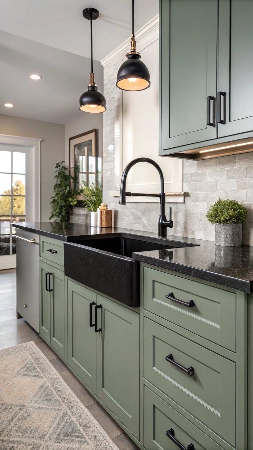 17 Magnificent Pewter Green Kitchen Cabinet Ideas That Wow