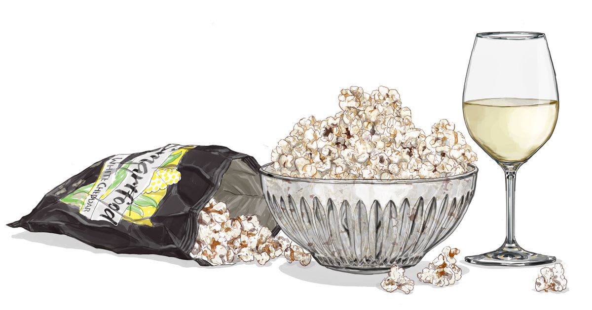 How to Pair Wine With White-Cheddar Popcorn