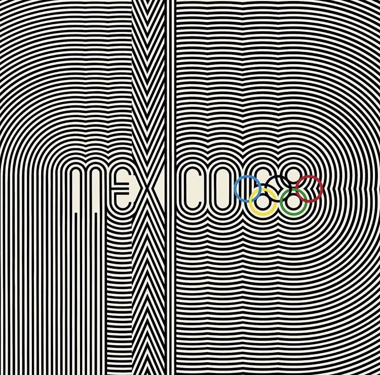 The Olympic logo of 1968 in Mexico